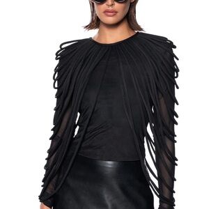 Chic Black Draped Top